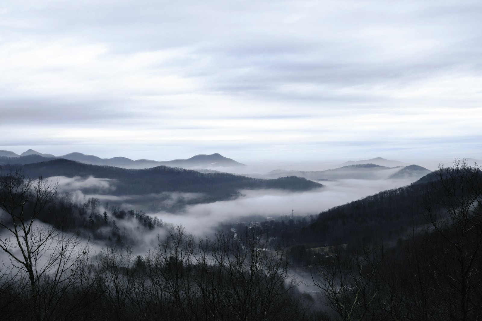A mountain ridge at first light